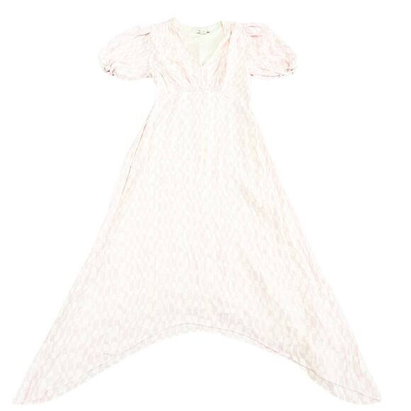 Club Monaco Short Sleeve Checkered Plaid Pink Cream Dress Size 6 - Picture 1 of 5